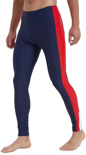 Ubestyle LSF 50+ Herren Active Surfen Wasserleggings Schwimmhose Schwimmhose Strandhose Sonnenschutz, Marineblau/Rot, M von Ubestyle