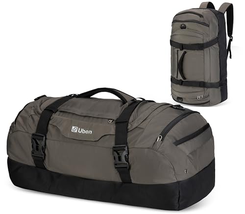 Ubon Reisetasche Größe 80L Übergroßes Handtasche mit Laptopfach Belüftetes Kompressionsriemen Duffle Bag Praktische Wanderrucksäcke für Urlaub und Sport Camping Strand Ausflüge Grau von Ubon