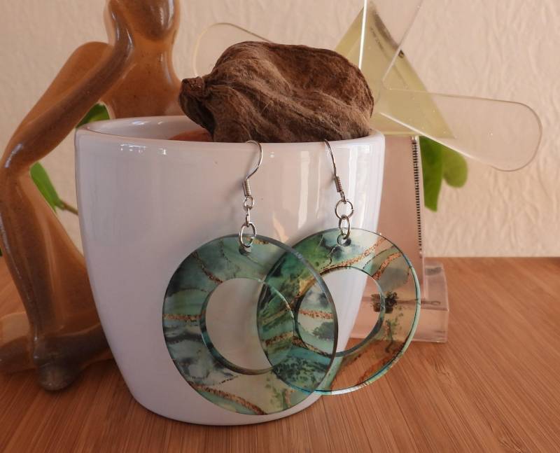 Acryl Schmuck, Geschenk Für Schwester, Beste Freundin, Ozean, Frühling, Sommer von UbuntuLaser