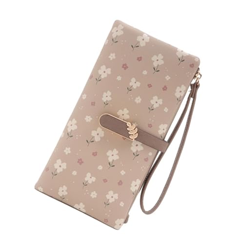 Ubxvamm Damen-Geldbörse, Blumendruck, lange Geldbörsen mit Kartenfächern, großes Fassungsvermögen, Geldbörse, Handy-Tasche für Reisen von Ubxvamm