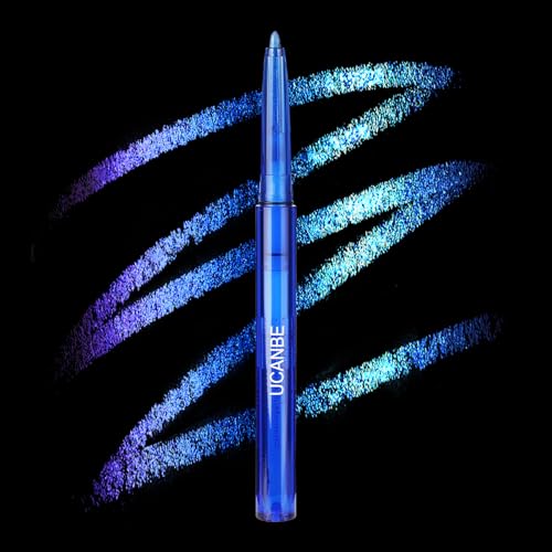 UCANBE Chameleon Lidschatten & Eyeliner Gel-Stift(Blau-Violett), Farbverlaufendes Metallic Glitter Augen Makeup, Wasserfest Lang Anhaltend Wischfest von Ucanbe