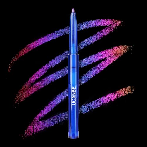 UCANBE Chameleon Lidschatten & Eyeliner Gel-Stift(Veilchenblau bis Tiefamethyst), Farbverlaufendes Metallic Glitter Augen Makeup, Wasserfest Lang Anhaltend Wischfest von Ucanbe
