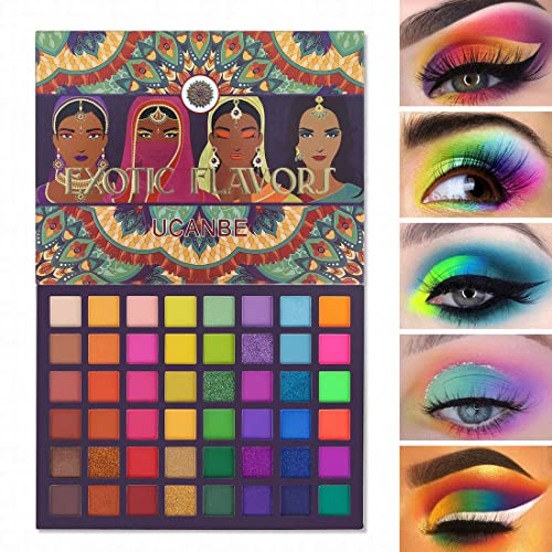 UCANBE EXOTIC FLAVORS - Neon Lidschatten Makeup Paletten 48 Bunt hochpigmentiert - Regenbogen Matte Shimmer Glitter Lidschatten Make-Up Palette Geschenkset UCANBE EXOTIC FLAVORS - Neon Lidschatten Makeup Paletten 48 Bunt hochpigmentiert - Regenbogen Matte Shimmer Glitter Lidschatten Make-Up Palette Geschenkset von Ucanbe