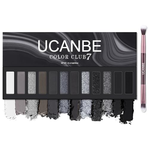 UCANBE Lidschatten Palette 12 Farben mit Pinsel - Eyeshadow Palette Matt und Schimmernde - Make Up Palette Hohe Farbwiedergabe, Wasserdicht, Langlebig (07) von Ucanbe