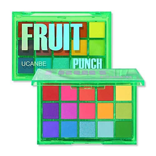 UCANBE Bunte Lidschatten Palette 15 Farben - Eyeshadow Palette Matt Schimmernde Bold Personality Bright - Make Up Palette Multi Colour Hohe Farbwiedergabe, Wasserdicht, Langlebig (Fruit Punch) von Ucanbe