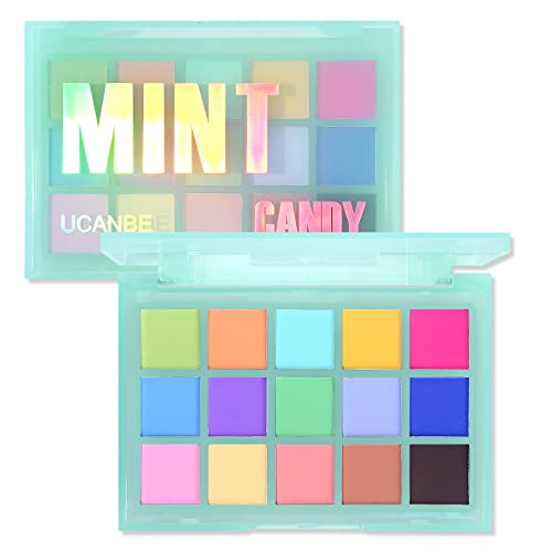 UCANBE Lidschatten Palette 15 Farben - Eyeshadow Palette Matt Schimmernde Bold Personality Bright - Make Up Palette Multi Colour Hohe Farbwiedergabe, Wasserdicht, Langlebig (Mint Candy) von Ucanbe