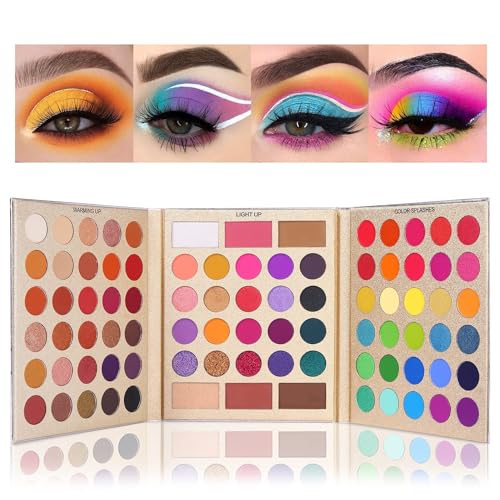 UCANBE Make Up Palette 86 Farben: Matte Schimmernde Lidschatten Palette Set, Highlight, Bronze-Puder, Powder Blusher, Langlebige Hohe Farbwiedergabe von Ucanbe