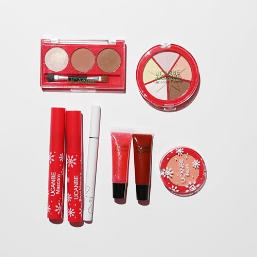 UCANBE Makeup 2025, 12 Tage Weihnachts-Countdown-Kalender Überraschung Geschenk-Kit, Festival Urlaub Weihnachten Kosmetik Starter Makeup-Set mit 12 Beauty-Boxen für Jugendliche Mädchen Frauen von Ucanbe