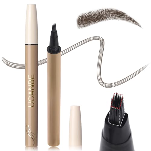 UCANBE Microblading Augenbrauenstift Wasserfest, Gegabelter Augenbrauenstift Härchenzeichnung Weicher Pinsel, Eyebrow Pencil Natürliche Augenbrauen (Dunkelbraun) von Ucanbe