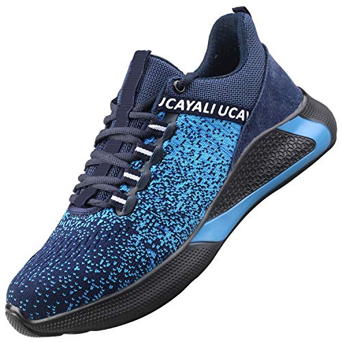 UCAYALI Sicherheitsschuhe Herren S3 Arbeitsschuhe Damen Leichte Bequeme Sicherheitsschuhe Sportlich Atmungsaktiv Schutzschuhe(017 Blau, gr 46/280) von UCAYALI