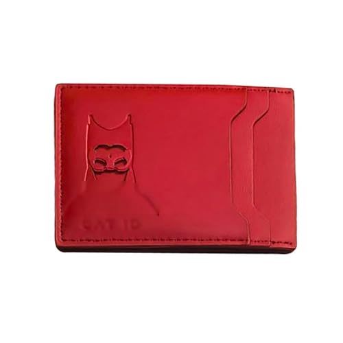 Hero Wallet ID for Men and Woman, Superhero Design with Eyes Hollow Slim Card Holder, Unique Multi Card Slots Heroic Logo Wallet for Dad Husband Boyfriend Wife Father's Day Christmas, rot von Uclac