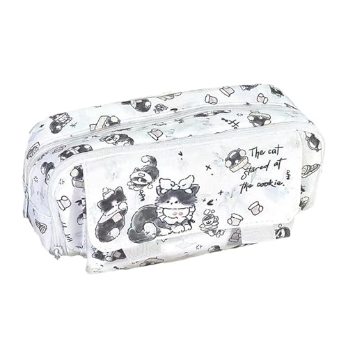 Uclac Niedlicher Stifthalter für Kätzchen, geräumige Schreibwaren-Tasche, mehrere Ebenen, Reise-Make-up-Tasche, einfarbig, Einheitsgröße Uclac Niedlicher Stifthalter für Kätzchen, geräumige Schreibwaren-Tasche, mehrere Ebenen, Reise-Make-up-Tasche, einfarbig, Einheitsgröße von Uclac