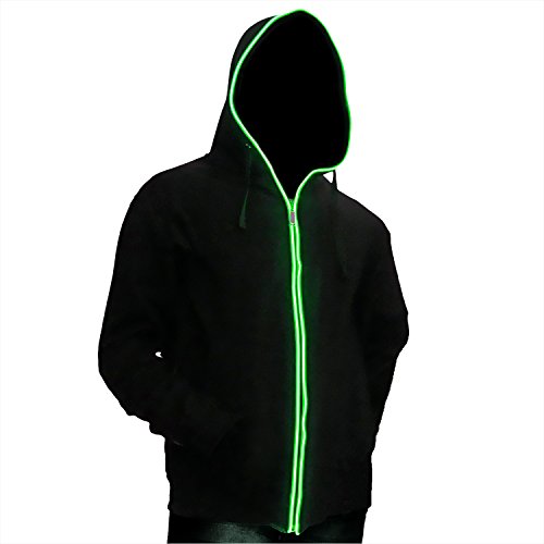 Ucult LED-Hoodie Grün LED- Kapuzenjacke Sweatzipper (M) von Ucult