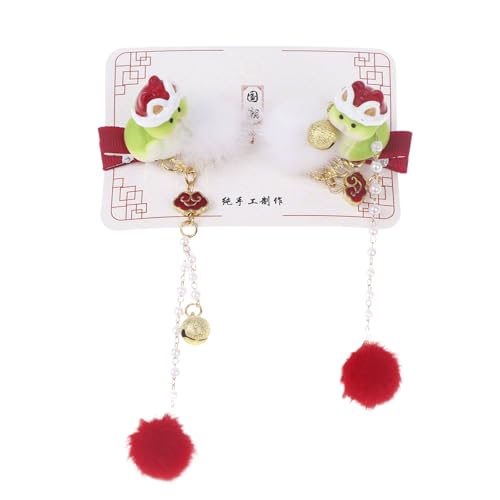 1 Paar 2025 Schlangenjahr Quaste Haarspange Neujahr Quaste Dekor Haarnadel Clip Kinder Haarspangen Harz Schlange Haar Dekorative Haarnadeln von Ucuse