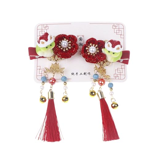 1 Paar 2025 Schlangenjahr Quaste Haarspange Neujahr Quaste Dekor Haarnadel Clip Kinder Haarspangen Harz Schlange Haar Dekorative Haarnadeln von Ucuse