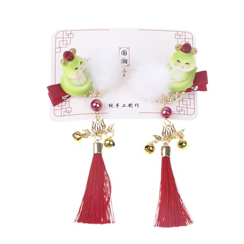 1 Paar 2025 Schlangenjahr Quaste Haarspange Neujahr Quaste Dekor Haarnadel Clip Kinder Haarspangen Harz Schlange Haar Dekorative Haarnadeln von Ucuse