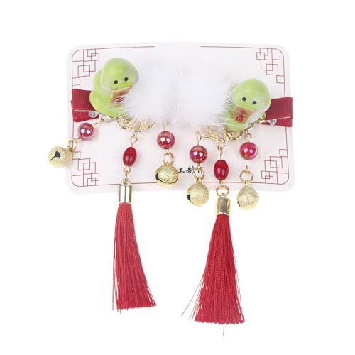 1 Paar 2025 Schlangenjahr Quaste Haarspange Neujahr Quaste Dekor Haarnadel Clip Kinder Haarspangen Harz Schlange Haar Dekorative Haarnadeln von Ucuse