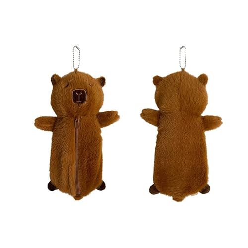 Ucuse Capybara Make-up-Tasche, niedlicher Schreibwaren-Organizer mit großem Fassungsvermögen, Capybara-Geschenke für Freunde, braun von Ucuse