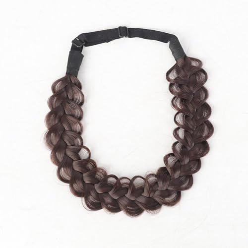 Ucuse Messy Wide 2 Stränge Kunsthaar Geflochtenes Stirnband Haarteil Klassisch Chunky Geflochten Breite Zöpfe Elastische Stretch Qualität Synthetik Geflochtenes Stirnband Frauen Mädchen Bohemian Hair von Ucuse
