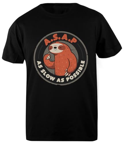 ASAP As Slow As Possible Schwarzes Basic-T-Shirt Für Herren Aus Baumwolle von Udaytee