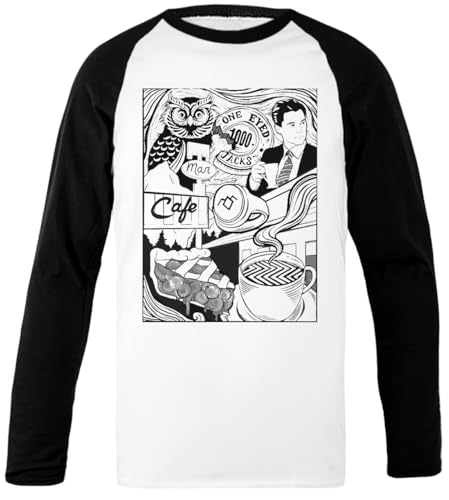 Twin Peaks Cafe Schwarzärmeliges Weißes Unisex-Baseball-T-Shirt von Udaytee