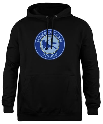 Udaytee Member Team Zissou Simple-Fit Hoodie Schwarzes Unisex-Sweatshirt von Udaytee