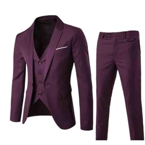 Anzug Herren Modern Anzug 3 Teilig Slim Fit Fashion Sakko Business Blazer für Herren 3-Teilig Regular Fit Herrenanzug Männer Hochzeitsanzug Weste Anzüge Festliche Smokings von Udbeksid