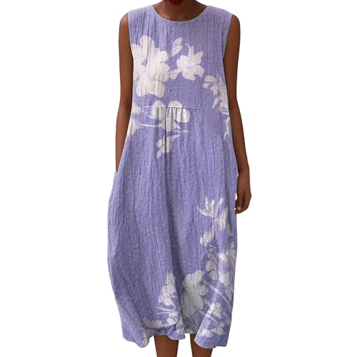 Boho Musselin Sommerkleid Damen Leinenkleid Ärmellos Vintage Blumenkleid mit Taschen Rundhals Tunika Freizeitkleid Baumwolle Luftig Strandkleid Knielang übergröße A-Linien Kleid Falten Leinen Kleids Boho Musselin Sommerkleid Damen Leinenkleid Ärmellos Vintage Blumenkleid mit Taschen Rundhals Tunika Freizeitkleid Baumwolle Luftig Strandkleid Knielang übergröße A-Linien Kleid Falten Leinen Kleids von Udbeksid