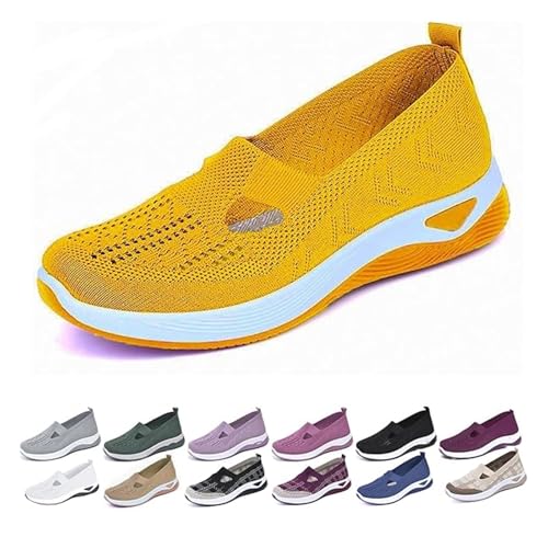 Damen Schuhe Sneaker OrthopäDische Walkingschuhe Sportschuhe Turnschuhe Leicht Laufschuhe Atmungsaktiv Sommer Outdoor Weite Krankenschwester Bequeme Sommerschuhe Herren Shoes Slip on H Vermascht von Udbeksid