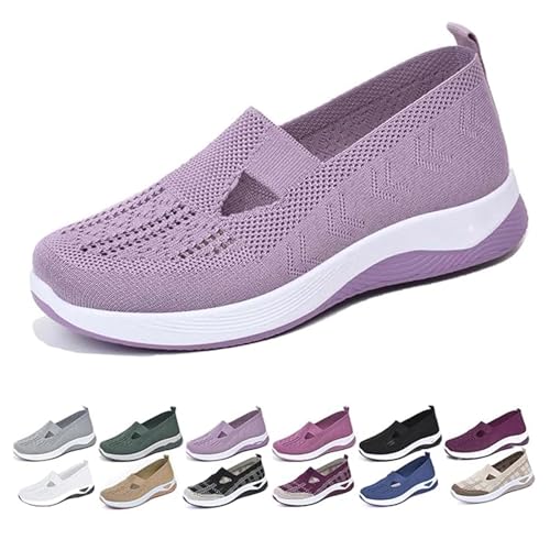 Damen Schuhe Sneaker OrthopäDische Walkingschuhe Sportschuhe Turnschuhe Leicht Laufschuhe Atmungsaktiv Sommer Outdoor Weite Krankenschwester Bequeme Sommerschuhe Herren Shoes Slip on H Vermascht von Udbeksid