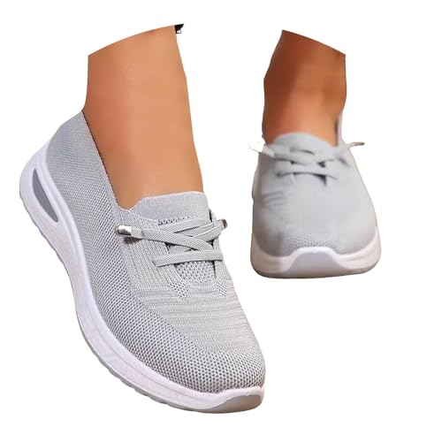 Damen Slip On Sneaker Leichte Atmungsaktiv Sportschuhe Bequem Freizeitschuhe Schuhe OrthopäDische Luftpolster Atmungsaktive Walkingschuhe rutschfest Sommer Gesundheitsschuhe Barfußschuhe Turnschuhe von Udbeksid