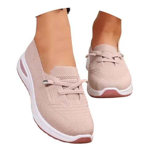 Damen Slip On Sneaker Leichte Atmungsaktiv Sportschuhe Bequem Freizeitschuhe Schuhe OrthopäDische Luftpolster Atmungsaktive Walkingschuhe rutschfest Sommer Gesundheitsschuhe Barfußschuhe Turnschuhe von Udbeksid