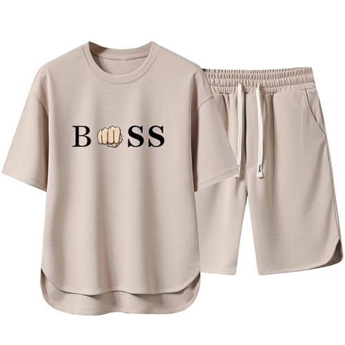 Freizeitanzug Männer 2 Teiliges Sommer T Shirt Mit Kurze Hose Trainingsanzug Baggy Zweiteiler Activewear Bequeme Baumwolle Outfit Leinen Kurzarm Jogginganzug Herren Sportkleidung Locker Sports suit Freizeitanzug Männer 2 Teiliges Sommer T Shirt Mit Kurze Hose Trainingsanzug Baggy Zweiteiler Activewear Bequeme Baumwolle Outfit Leinen Kurzarm Jogginganzug Herren Sportkleidung Locker Sports suit von Udbeksid