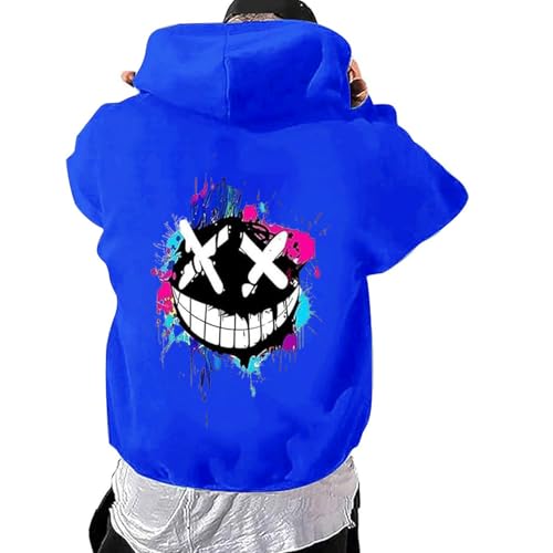 Hoodie Herren Bedruckt Techwear Fashion Streetstyle Smiling Face Smile Trend Fashion Streetstyle Herren Hip Hop 2024 Hoodie Urban Jumper Urban Pullover Unisex Casual von Udbeksid
