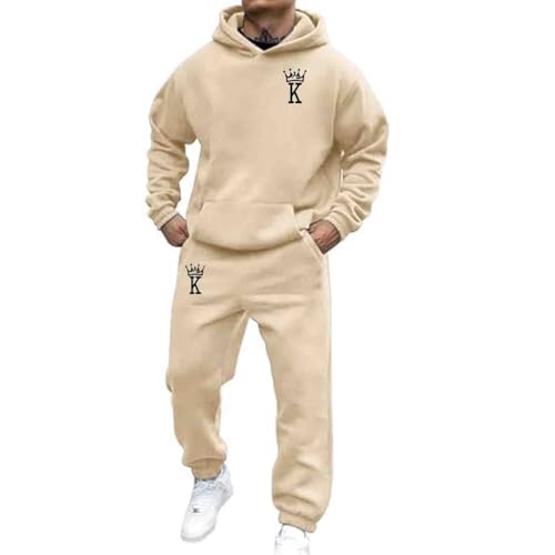 Jogginganzug Für Herren Damen 2024 Y2K Hooded Tops+Hose Tracksuit Buchstaben Druck Lose Hoodies Und Jogginghosen Hip Hop Unisex Pullover Sporthosen Anzug Zweiteiliger Jogginganzug mit Pullover von Udbeksid
