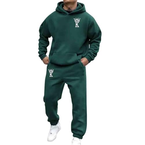 Jogginganzug Für Herren Damen 2024 Y2K Hooded Tops+Hose Tracksuit Buchstaben Druck Lose Hoodies Und Jogginghosen Hip Hop Unisex Pullover Sporthosen Anzug Zweiteiliger Jogginganzug mit Pullover von Udbeksid