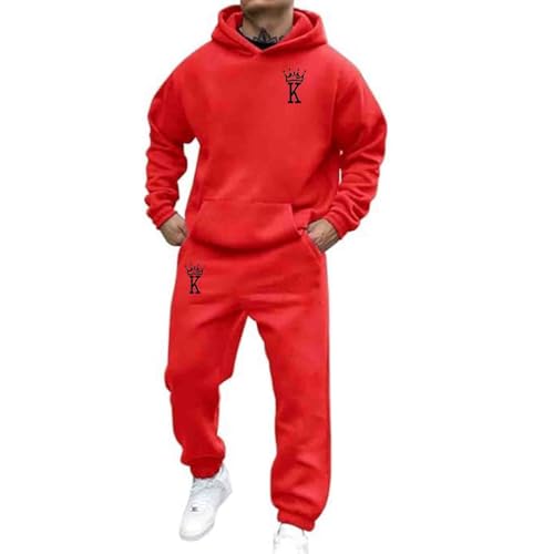 Jogginganzug Für Herren Damen 2024 Y2K Hooded Tops+Hose Tracksuit Buchstaben Druck Lose Hoodies Und Jogginghosen Hip Hop Unisex Pullover Sporthosen Anzug Zweiteiliger Jogginganzug mit Pullover von Udbeksid