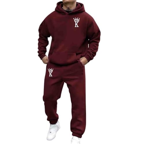 Jogginganzug Für Herren Damen 2024 Y2K Hooded Tops+Hose Tracksuit Buchstaben Druck Lose Hoodies Und Jogginghosen Hip Hop Unisex Pullover Sporthosen Anzug Zweiteiliger Jogginganzug mit Pullover von Udbeksid