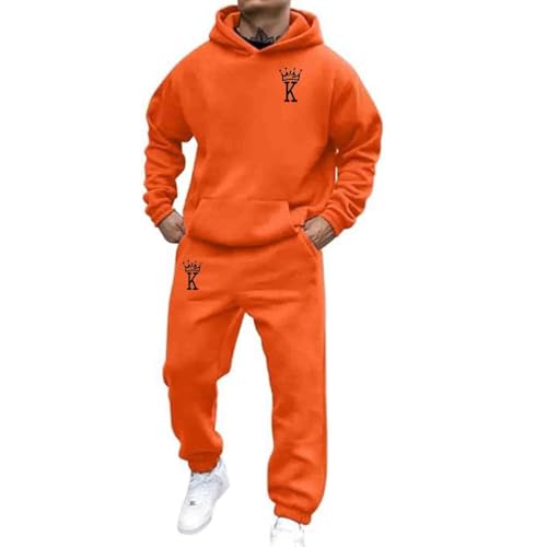 Jogginganzug Für Herren Damen 2024 Y2K Hooded Tops+Hose Tracksuit Buchstaben Druck Lose Hoodies Und Jogginghosen Hip Hop Unisex Pullover Sporthosen Anzug Zweiteiliger Jogginganzug mit Pullover von Udbeksid