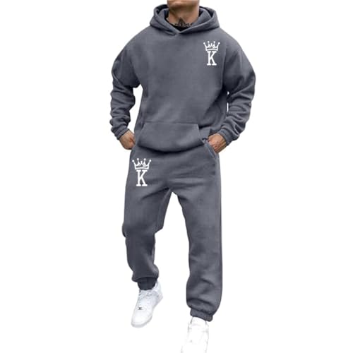 Jogginganzug Für Herren Damen 2024 Y2K Hooded Tops+Hose Tracksuit Buchstaben Druck Lose Hoodies Und Jogginghosen Hip Hop Unisex Pullover Sporthosen Anzug Zweiteiliger Jogginganzug mit Pullover von Udbeksid