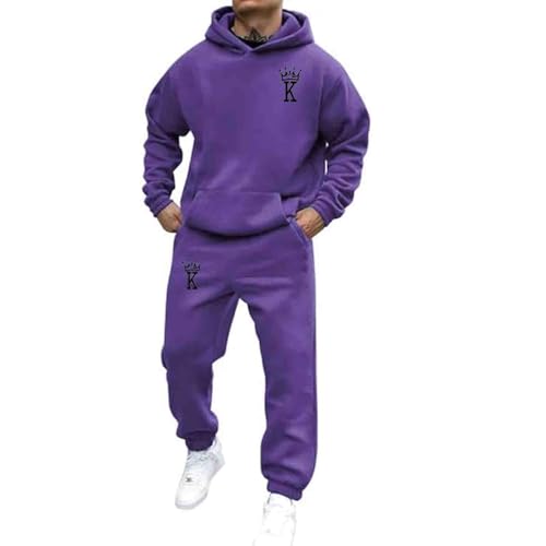 Jogginganzug Für Herren Damen 2024 Y2K Hooded Tops+Hose Tracksuit Buchstaben Druck Lose Hoodies Und Jogginghosen Hip Hop Unisex Pullover Sporthosen Anzug Zweiteiliger Jogginganzug mit Pullover von Udbeksid