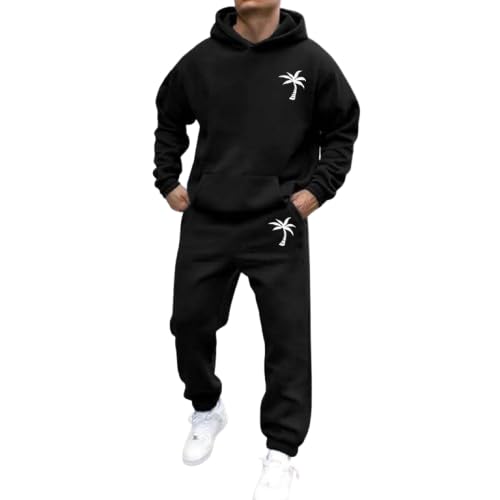 Jogginganzug Für Herren Damen Y2K Hooded Tops+Hose Tracksuit Buchstaben Druck Lose Hoodies Und Jogginghosen Hip Hop Unisex Pullover Sporthosen Anzug Zweiteiliger Jogginganzug von Udbeksid
