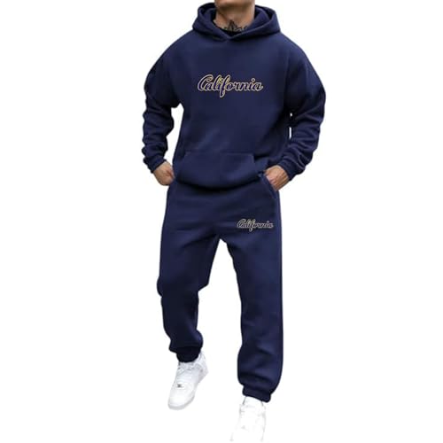 Jogginganzug Herren 6pm Trainingsanzug Y2K Hoodie+Jogginghose Freizeitanzug 2-teilig 2 Teilig Outfit Tracksuit Sportanzug Halloween Kostüm Set Hoodie und Jogginghose Oversized Hooded Streetwear von Udbeksid