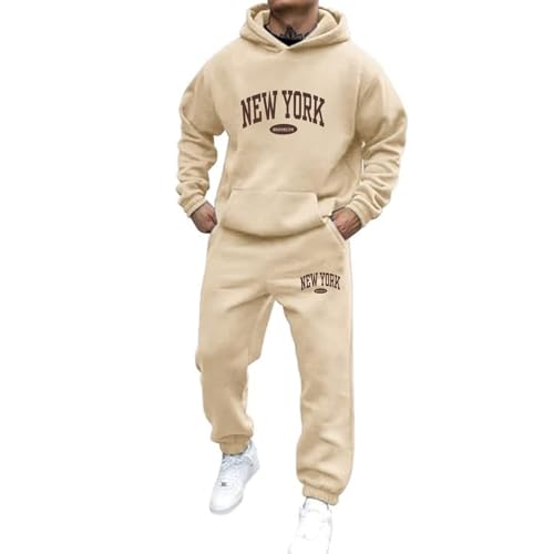 Jogginganzug Herren 6pm Trainingsanzug Y2K Hoodie+Jogginghose Freizeitanzug 2-teilig 2 Teilig Outfit Tracksuit Sportanzug Halloween Kostüm Set Hoodie und Jogginghose Oversized Hooded Streetwear von Udbeksid