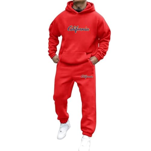 Jogginganzug Herren 6pm Trainingsanzug Y2K Hoodie+Jogginghose Freizeitanzug 2-teilig 2 Teilig Outfit Tracksuit Sportanzug Halloween Kostüm Set Hoodie und Jogginghose Oversized Hooded Streetwear von Udbeksid