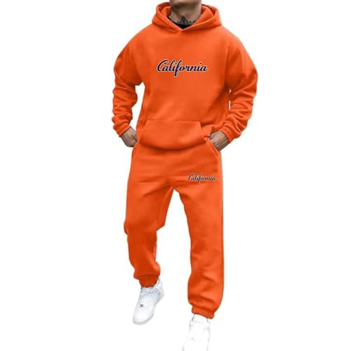 Jogginganzug Herren Trainingsanzug 2 Teilig Set Hoodie und Jogginghose Tracksuit mit Aufdruck Streetwear Freizeit Outfit Freizeitanzug Oversized Kapuzenpullover 2025 Y2K Hooded Tops+Hose Sportanzug von Udbeksid