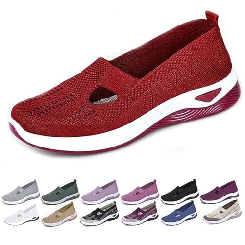 Orthopädische Schuhe Damen Atmungsaktive Leichte Breite Laufschuhe Air Cushion Slip on Damenschuhe Bequeme Sommer Sneaker Barfuss Schlupfschuhe Fitness Sports Outdoor Shoes Füße von Udbeksid