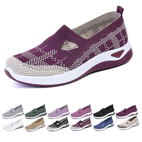Orthopädische Schuhe Damen Atmungsaktive Leichte Breite Laufschuhe Air Cushion Slip on Damenschuhe Bequeme Sommer Sneaker Barfuss Schlupfschuhe Fitness Sports Outdoor Shoes Füße von Udbeksid