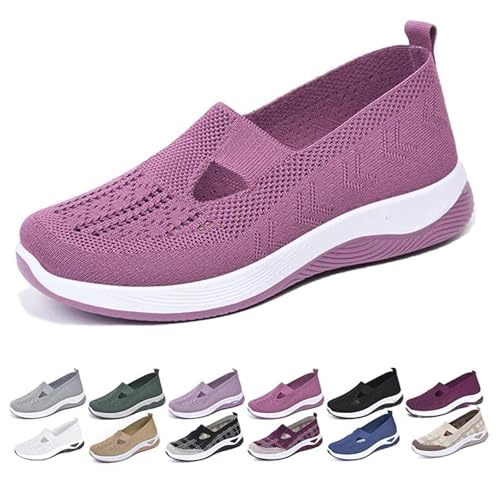 Orthopädische Schuhe Damen Atmungsaktive Leichte Breite Laufschuhe Air Cushion Slip on Damenschuhe Bequeme Sommer Sneaker Barfuss Schlupfschuhe Fitness Sports Outdoor Shoes Füße von Udbeksid