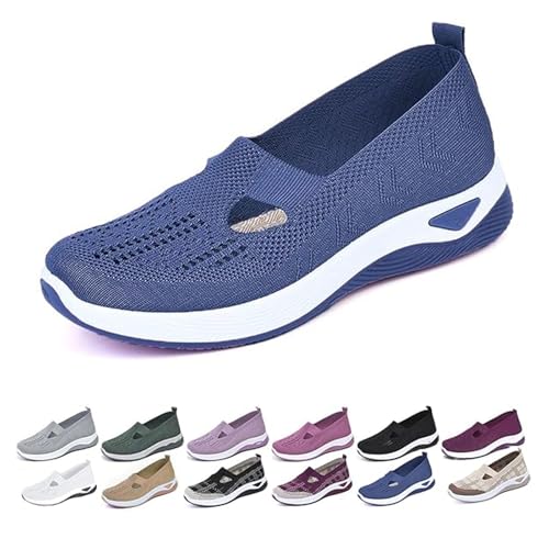 Damen Schuhe Sneaker OrthopäDische Walkingschuhe Sportschuhe Turnschuhe Leicht Laufschuhe Atmungsaktiv Sommer Outdoor Weite Krankenschwester Bequeme Sommerschuhe Herren Shoes Slip on H Vermascht von Udbeksid